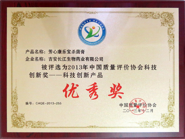 2013年中国质量评价协会科技创新奖--科技